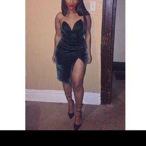 Dark Green velvet dress